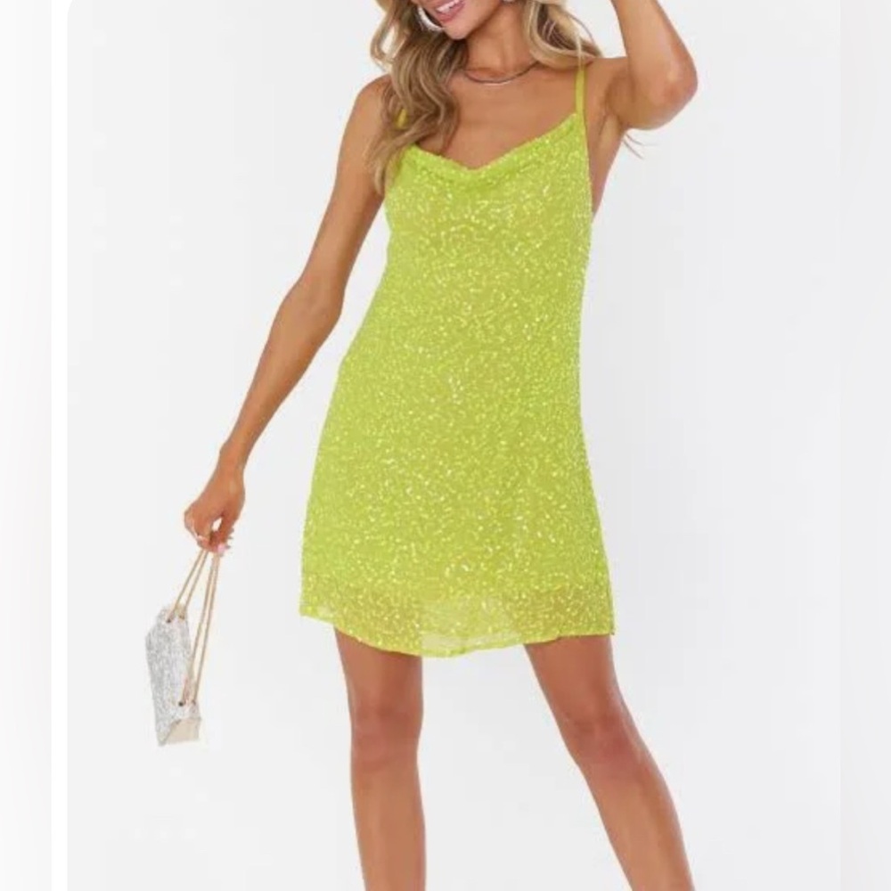 Show Me Your MuMu Lime Green Mini Dress